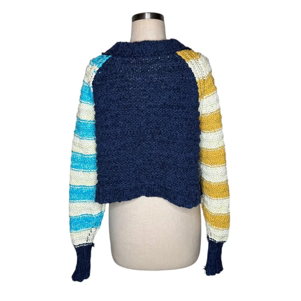 FREE PEOPEL Cruze Striped Knit Pullover Sweater Multi Color Boho‎ Size XS